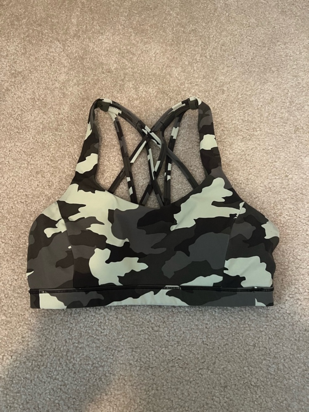 Lululemon Camouflage Strappy Sports Bra